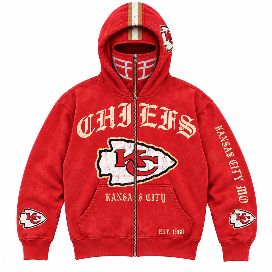 Vintage Football Full Zip Hoodie