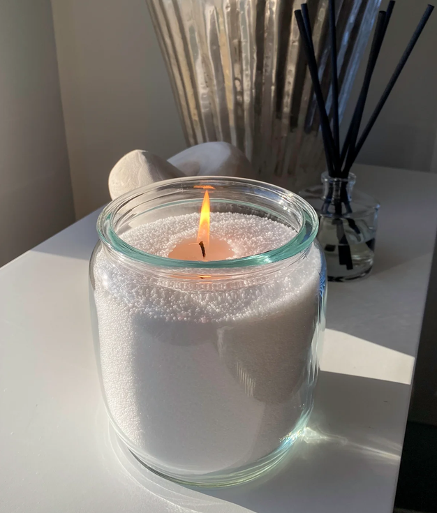 White Pearled Candle Sand Set with 10pcs Candle Wick