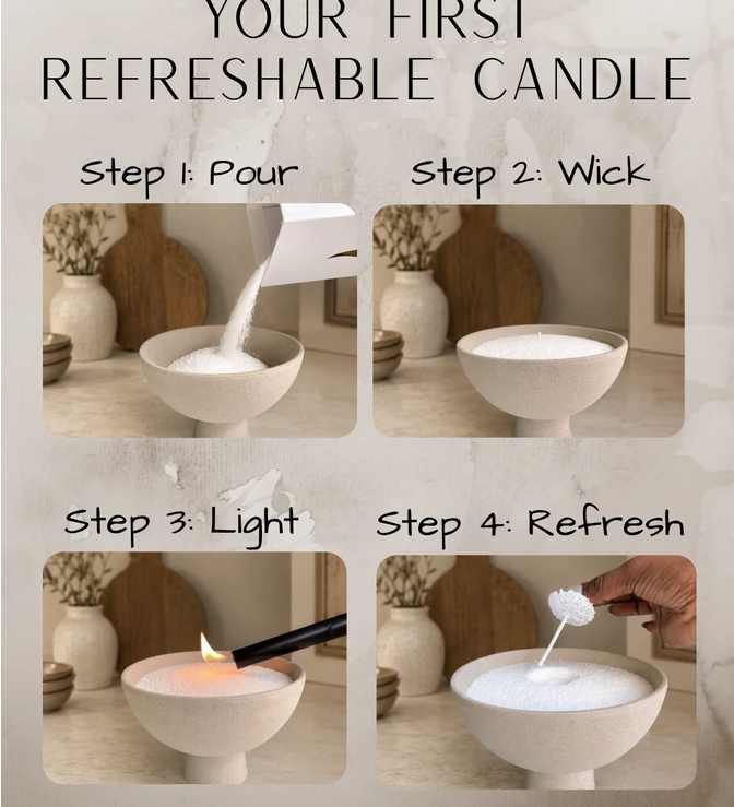 White Pearled Candle Sand Set with 10pcs Candle Wick