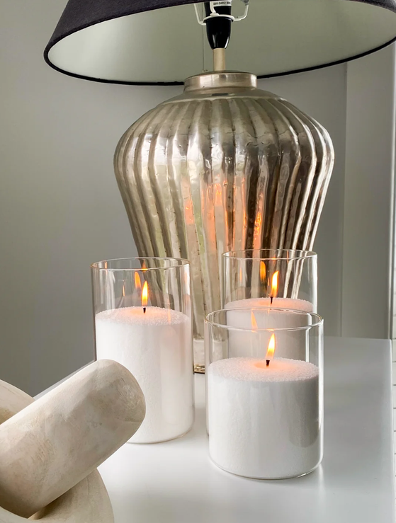 White Pearled Candle Sand Set with 10pcs Candle Wick