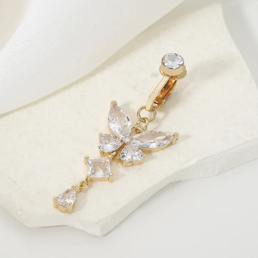 Butterfly Clip On Belly Ring