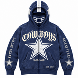 Vintage Football Full Zip Hoodie