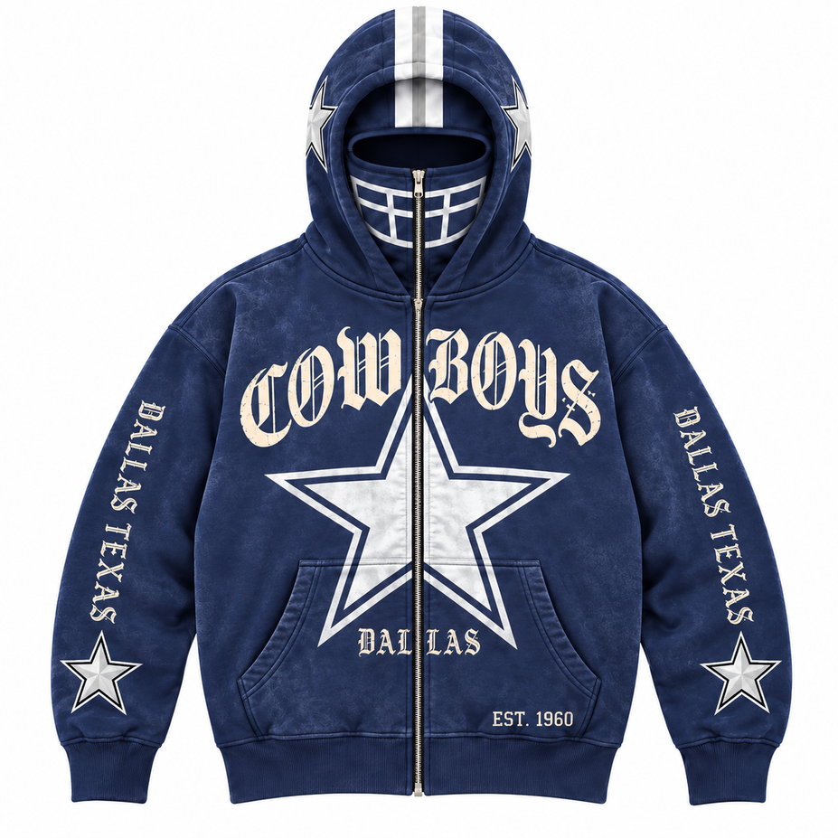 Vintage Football Full Zip Hoodie