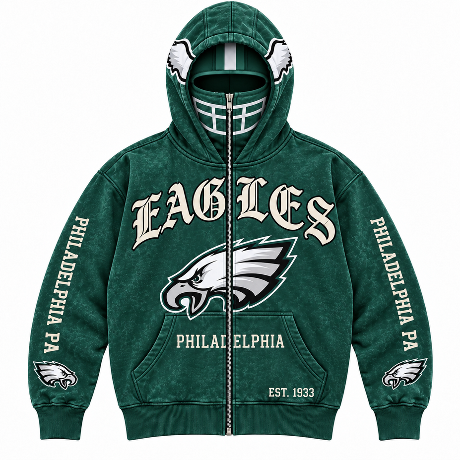 Vintage Football Full Zip Hoodie